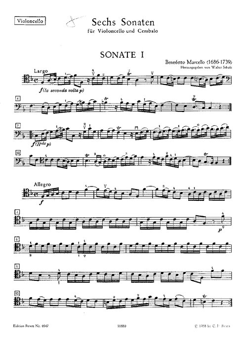 Marcello 6 Cello Sonate