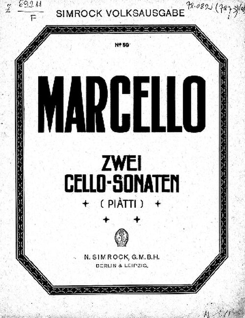 Marcello 2 Sonate Per Violoncello & Piano I Y Iv Completas