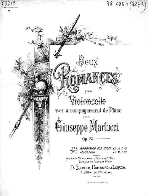 Martucci Romance #1 Op 72 Per Violoncello & Piano