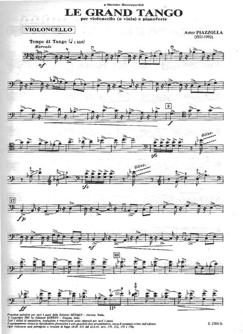 Astor Piazzolla Le Grand Tango Violoncello Low Res
