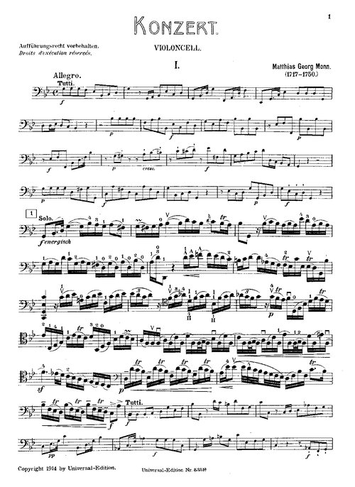 Monn Cello Concerto In G Minor Schoenberg Cello