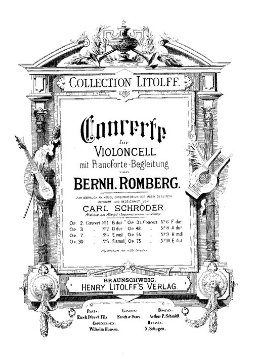 Romberg Cello Concerto No 10 Op 75 (cello & Piano)