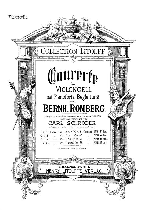 Romberg Cello Concerto No 4 Op 7 (cello & Piano)