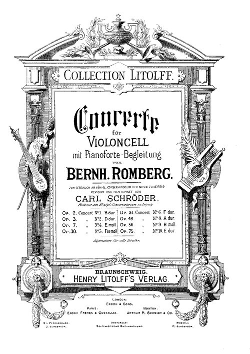 Romberg Cello Concerto No 8 Op 48 (cello & Piano)