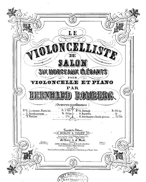 Romberg 2 Divertissment With Cello Part