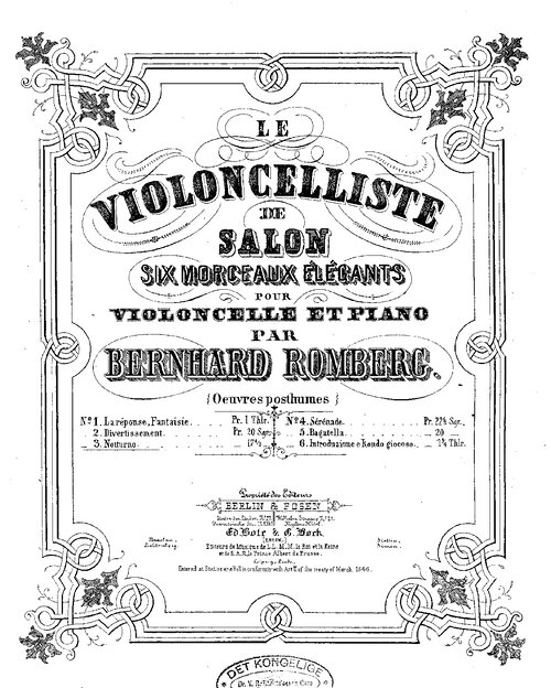 Romberg Nocturno With Cello Part