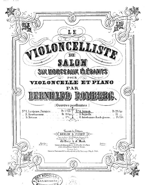 Romberg Serenade With Cello Part