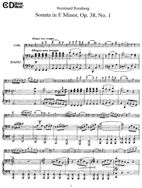 Romberg Sonata In Mi Min Op38 N°1 Per Violoncello & Piano(completa)