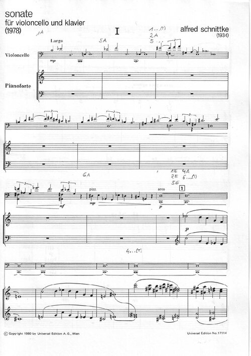 Schnittke Sonata For Cello And Piano