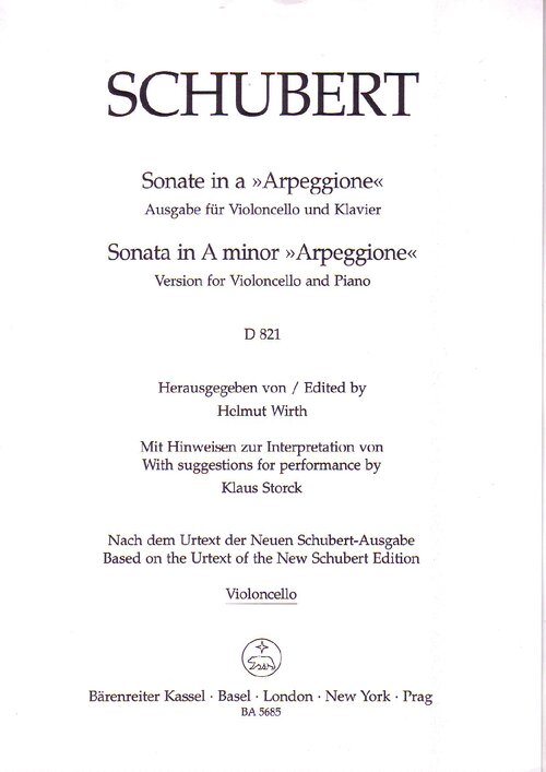 Schubert Arpeggione Sonata For Cello And Piano Cello