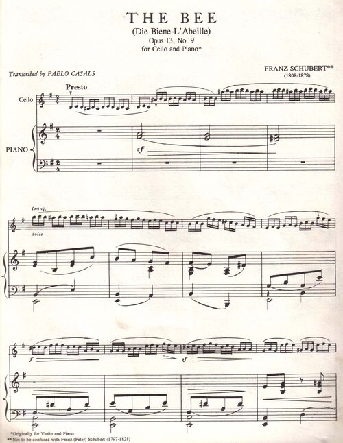 Schubert La Abeja Piano Part