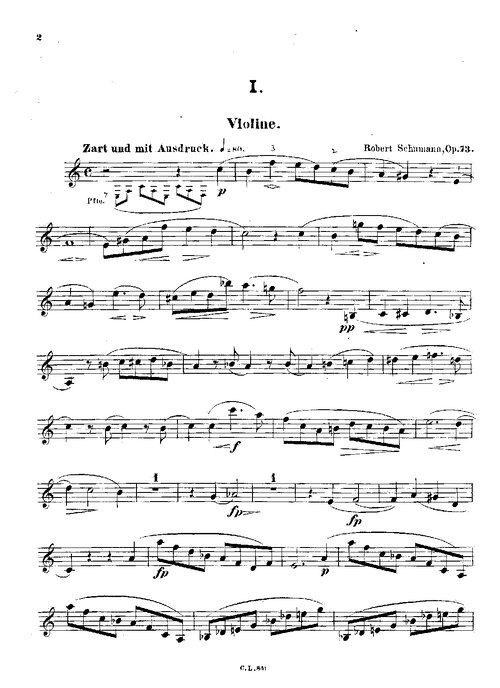 Schumann Fantasiestucke Op 73 Violin O Cello Y Piano
