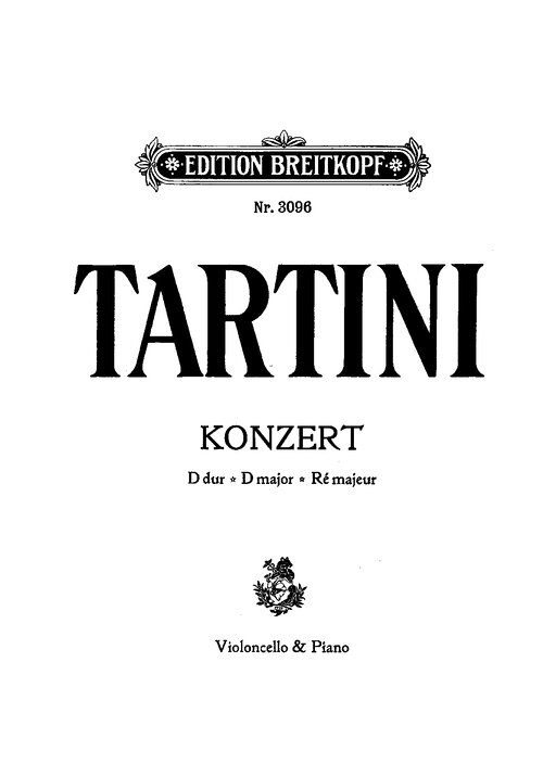Tartini Cello Concerto In D Major Piano