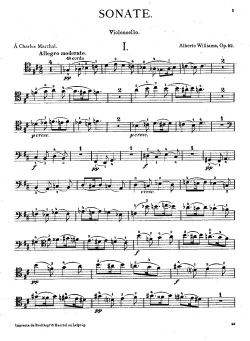 Williams Cello Sonata Op 52 Cello Part
