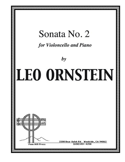 Leo Ornstein Cello Sonata No 2 Score+part