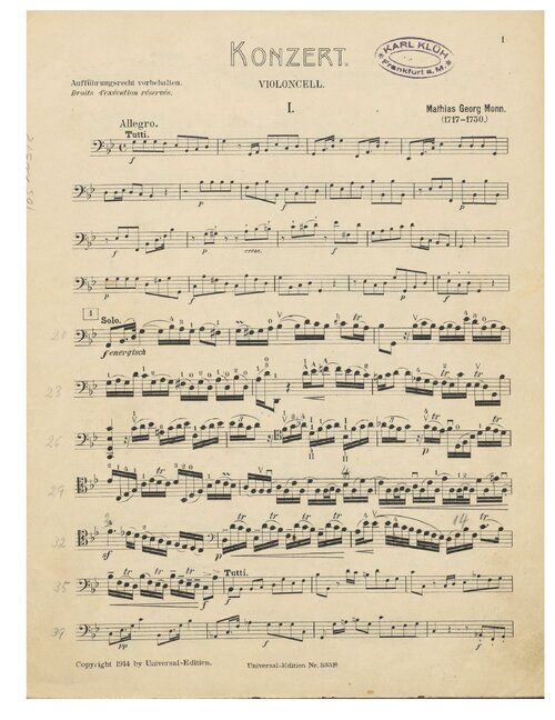 Monn Cello Concerto Cello