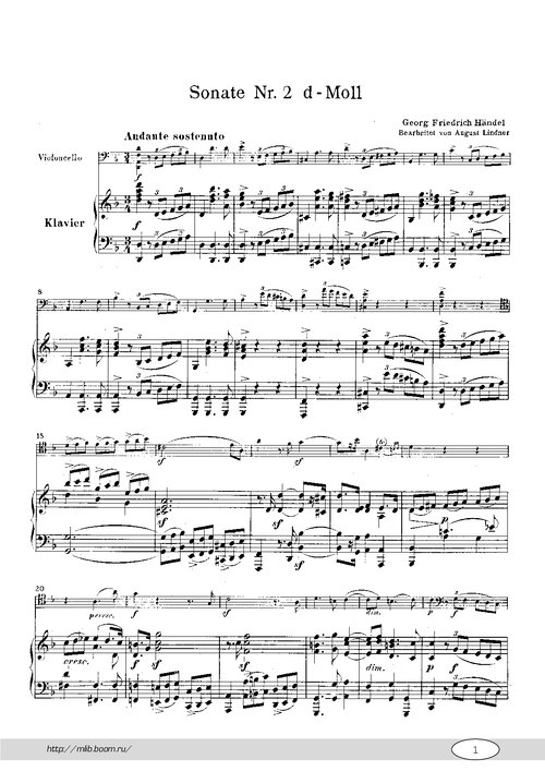Sonata 2 For Cello And Piano 1 Handel