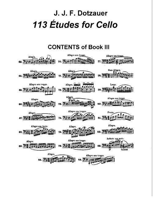 Dotzauer 113 Estudios Vol 3 [exercises 63 85]