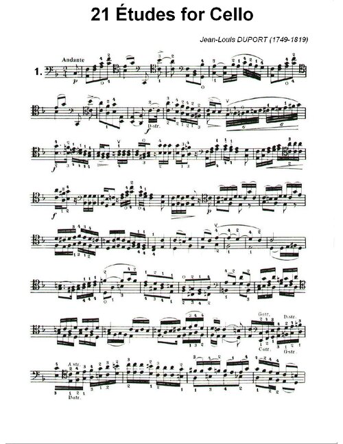 Duport 21 Études Pour Cello