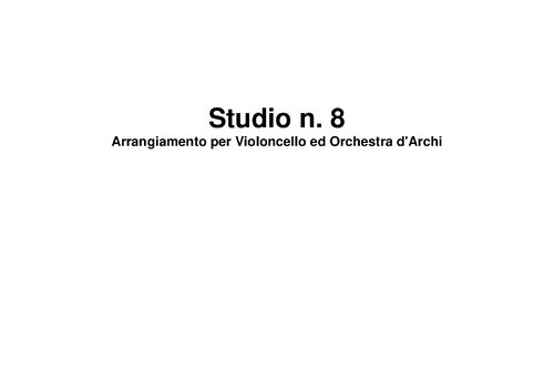 Duport Studio N 8 Per Cello E Orchestra D'archi