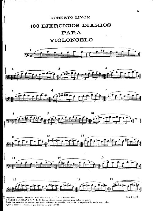 Roberto Livon Ejercicios Diarios Para Cello