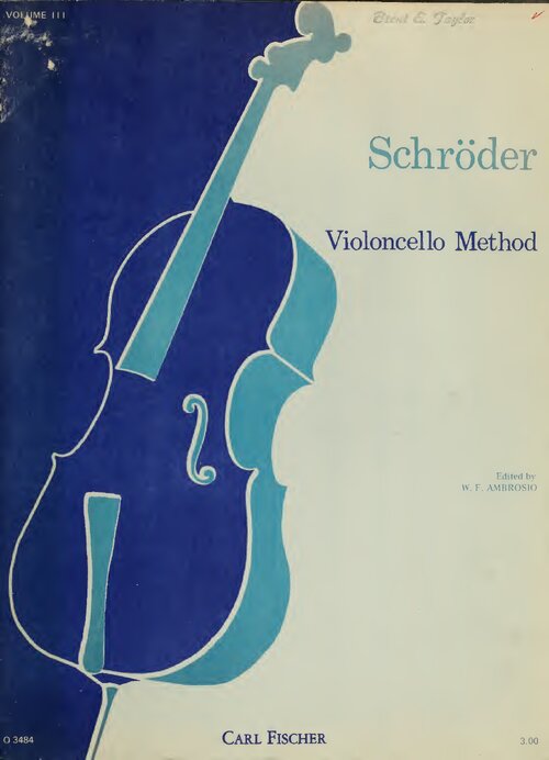 Schroeder Violoncello Method Vol 3