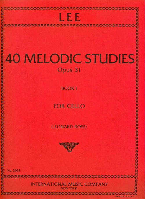 Sebastian Lee 40 Melodic Studies, Opus 31, Book I For Violoncello (cello)