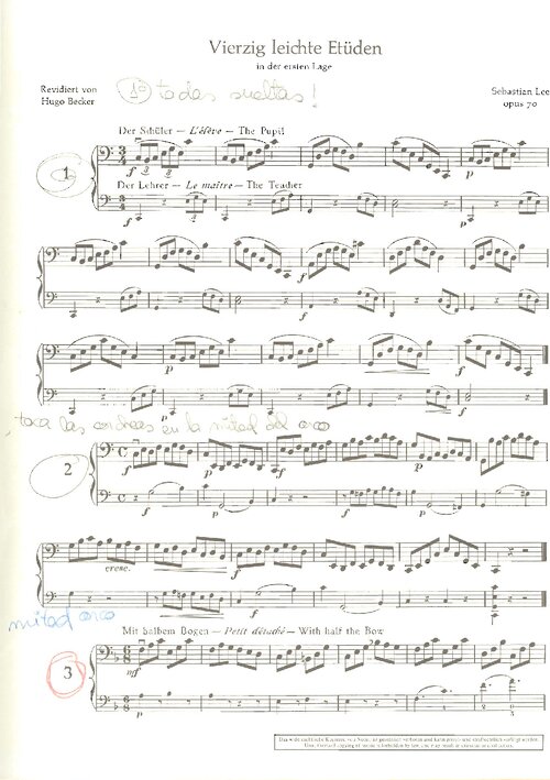 Sebastian Lee 40 Easy Etudes Opus 70 Low