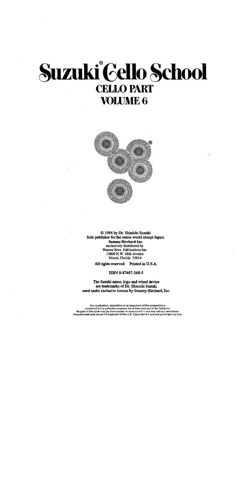 Cello School Cello Part Volume 6