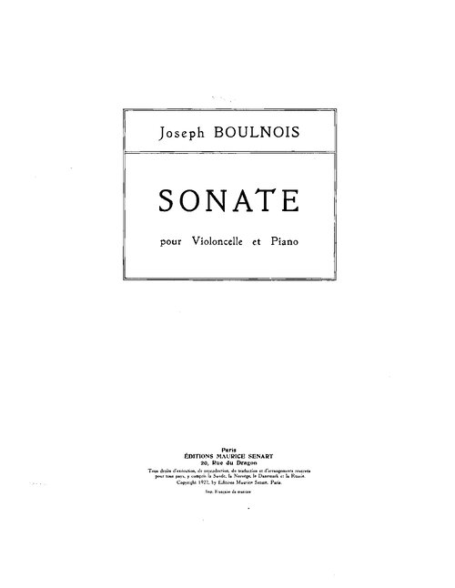 Boulnois Cello Sonata Piano