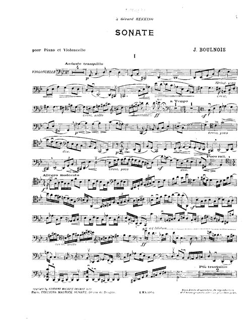 Boulnois Cello Sonata Cello