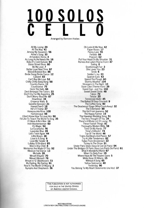 100 Solos Cello