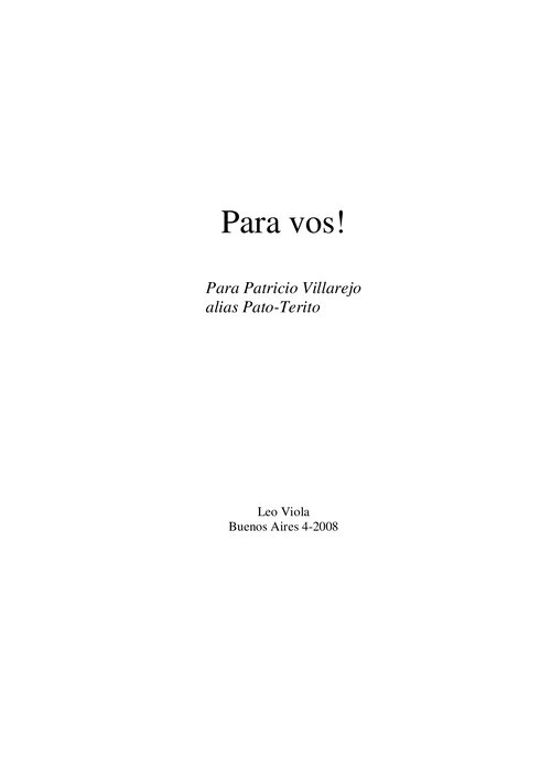 Leo Viola Para Vos Para Cello Solo