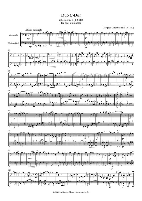 Duetto Violoncello Offenbach Op 49
