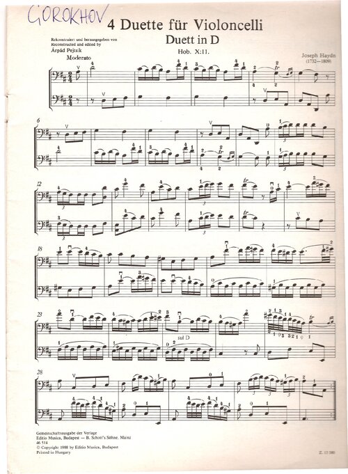 Haydn Cello Duet