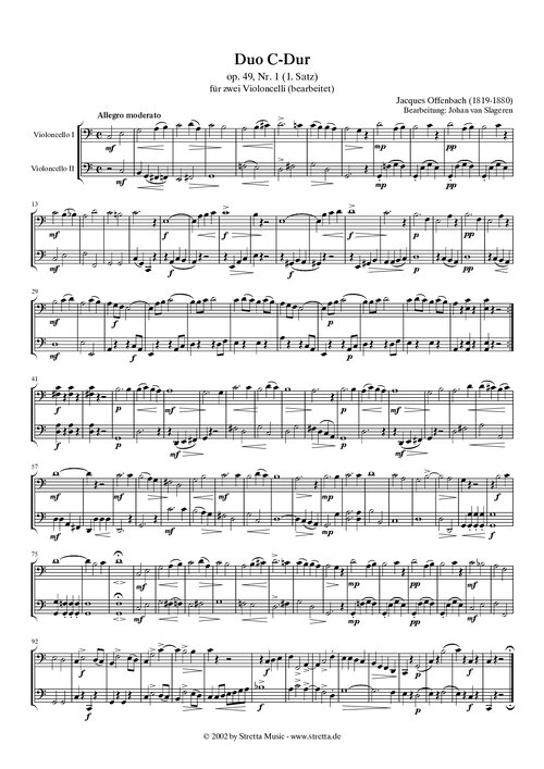 Offenbach Duo C Dur 2 Cello