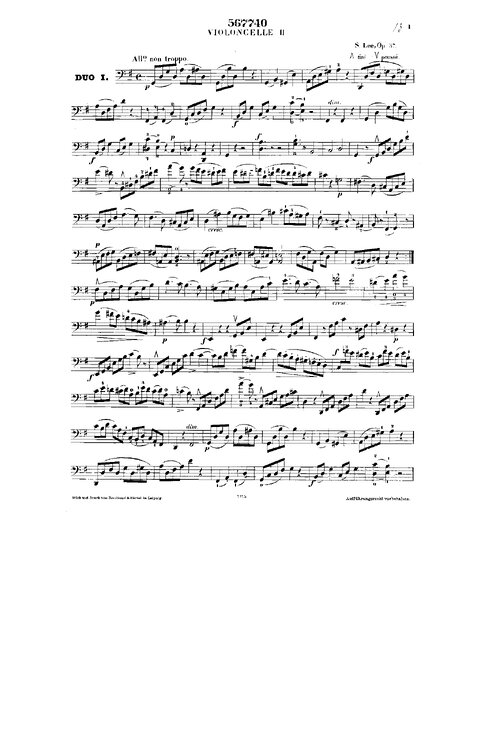Sebastian Lee 3 Duets For 2 Cellos Op37 Cello 2