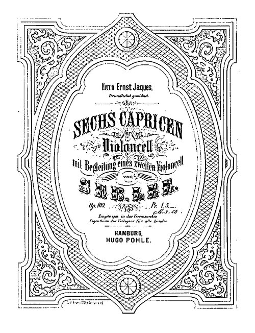 Sebastian Lee 6 Caprices Op109 For 2 Cellos Cello1