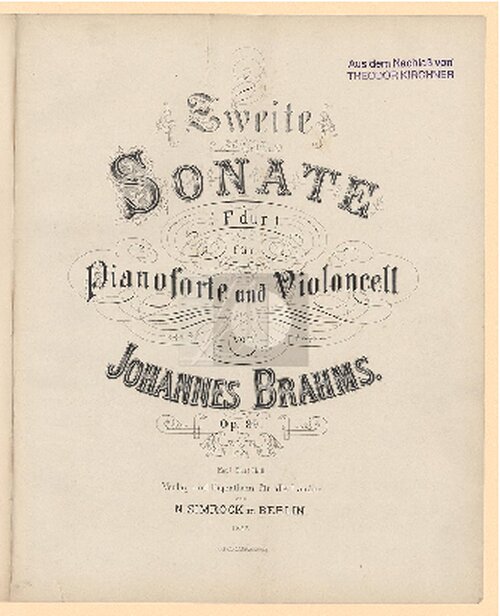 Brahms Cello Sonata No2 Op99 Piano