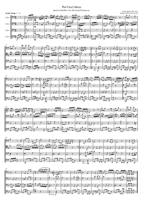 Por Una Cabeza 4 Cellos