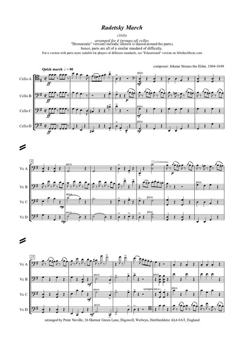 Radetsky March 4 Violoncellos