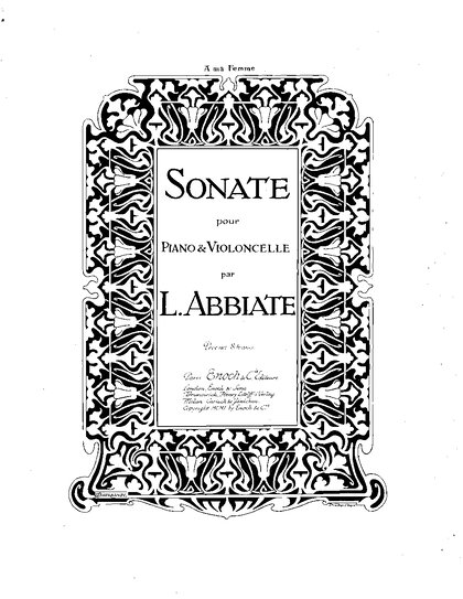 SONATE pour PIANO & VIOLONCELLE