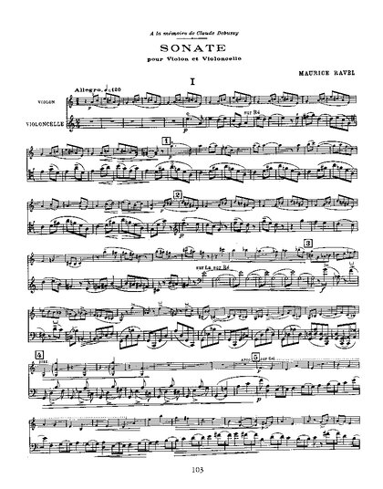 Sonata para violin y cello (en memoria de Debussy) - Piano