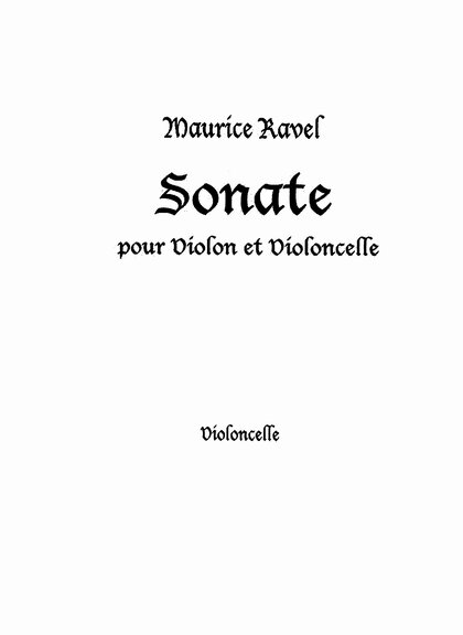 Sonata para violin y cello (en memoria de Debussy) - Cello