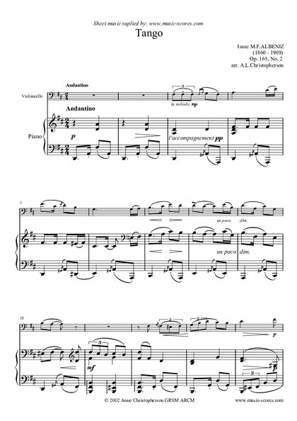 Tango para cello y piano