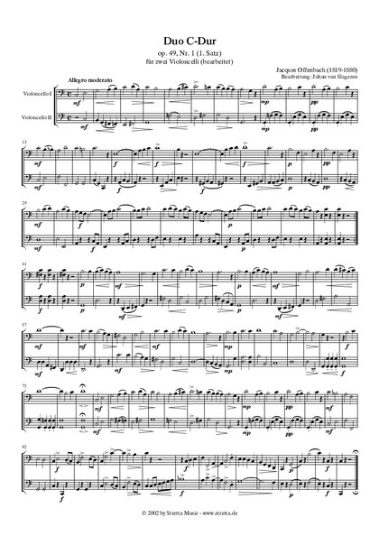 Offenbach Duo C Dur 2 Cello