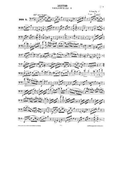 Sebastian Lee 3 Duets For 2 Cellos Op37 Cello 2