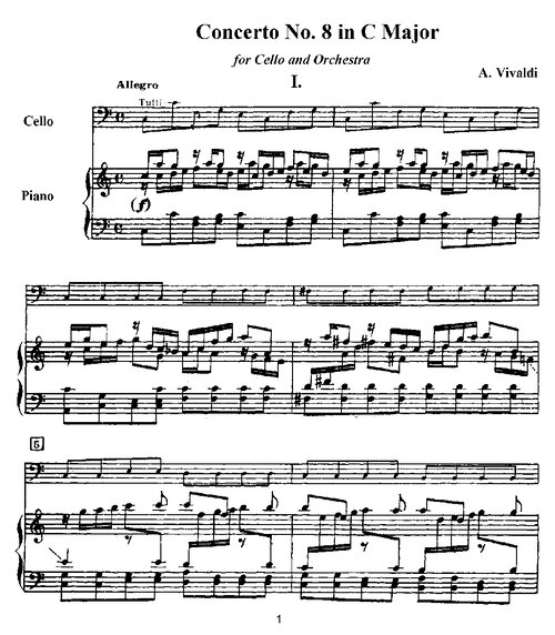 Antonio Vivaldi Concerto In C (cello & Piano)