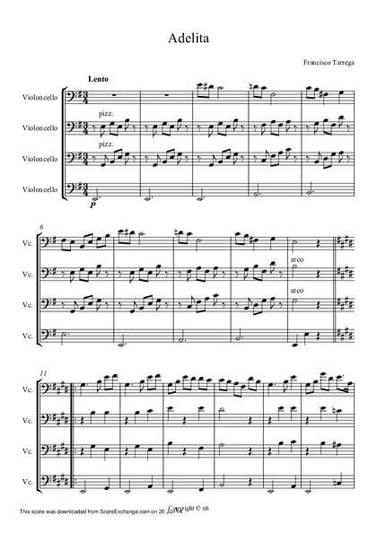 Adelita Mexican Song 4 Cellos