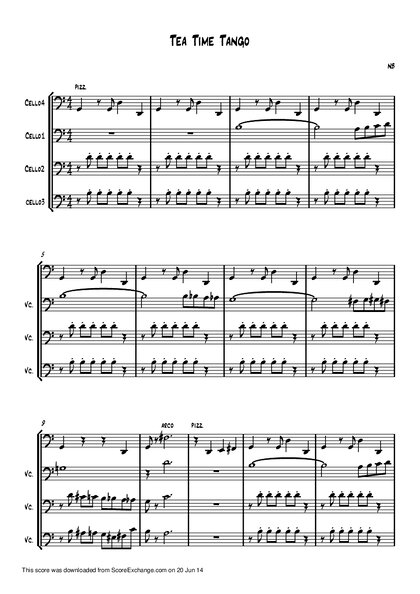 Tea Time Tango 4 Violoncellos